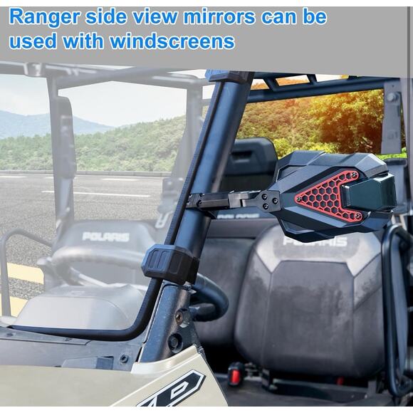Rear View Mirrors for UTV – Fits Ranger XP 1000, Can-Am Maverick, Defender - Picture 6 of 9
